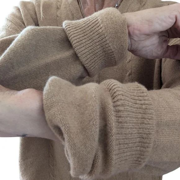 Vintage Lord Jeff 100% Camel Hair Sweater Camel Brown Soft Luxury Knit L - Picture 7 of 8